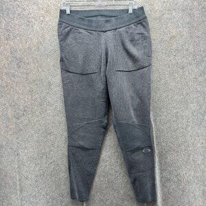 Oakley Jogger Pants Womens Medium Gray Knit Elastic Waist Zip Pocket Athletic